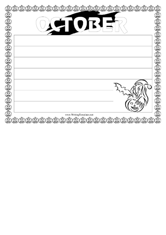October Writing Template First Grade Printable pdf