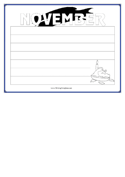 November Writing Template First Grade Printable pdf