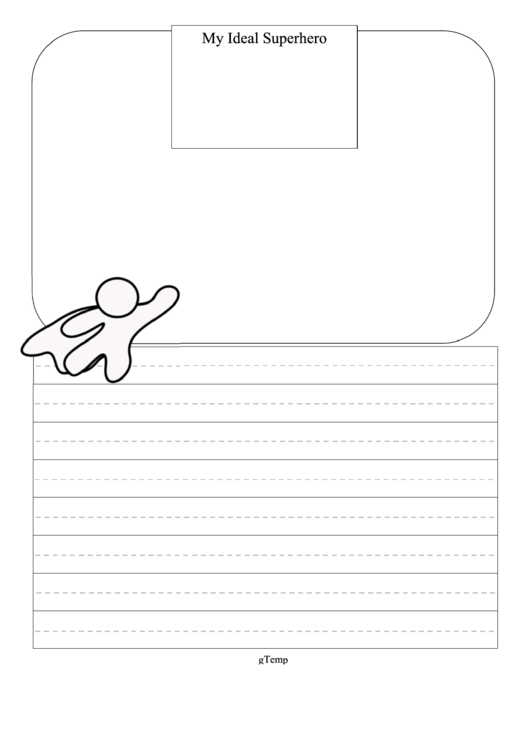 My Ideal Superhero Writing Template First Grade Printable pdf