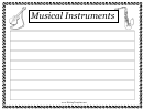 Musical Instruments Writing Template First Grade