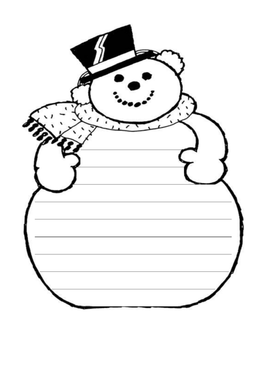 Snowman Template Printable pdf