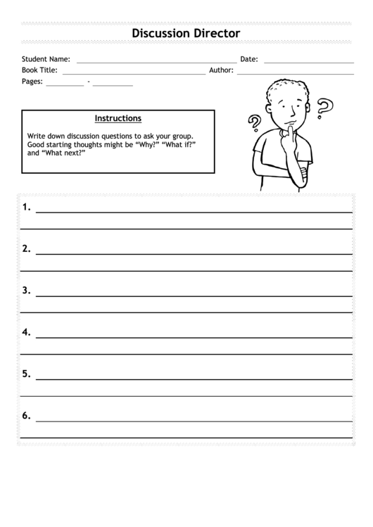 Discussion Director Template Printable pdf