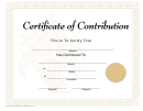 Certificate Of Contribution - Flower
