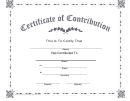 Certificate Of Contribution - Gray