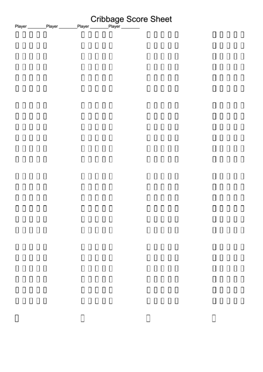 Cribbage Score Shee Printable pdf