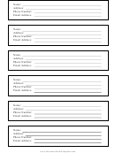 Contact Information Form - Black And White