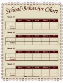 Schhol Behavior Chart