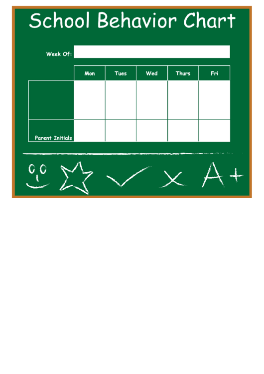 Weekly School Behavior Chart Printable pdf