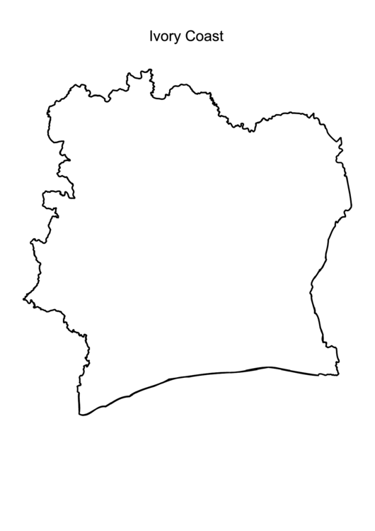 Ivory Coast Map Template Printable pdf