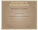 Certificate Of Commendation