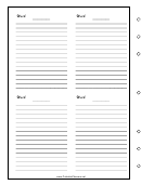 Four Weeks On A Page Journal Template