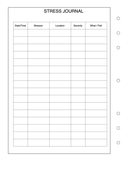 Top Stress Diary Templates free to download in PDF format