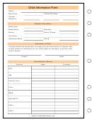 Child Information Form - Punched On Right