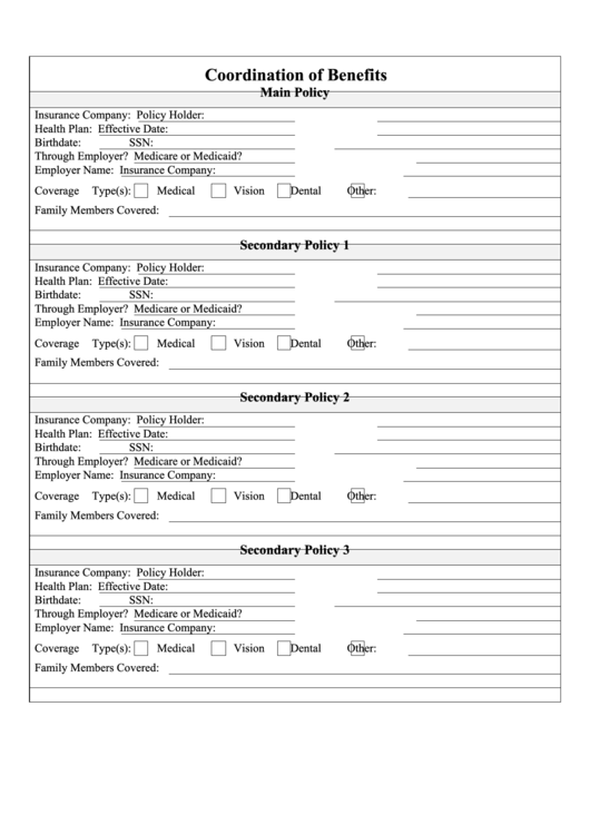 Coordination Of Benefits Letter Sample