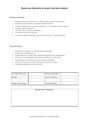 Business Systems Analyst Job Description