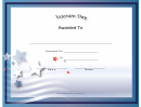 Veterans Day Holiday Certificate