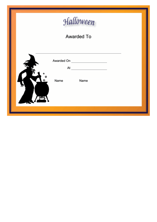 Halloween Holiday Certificate