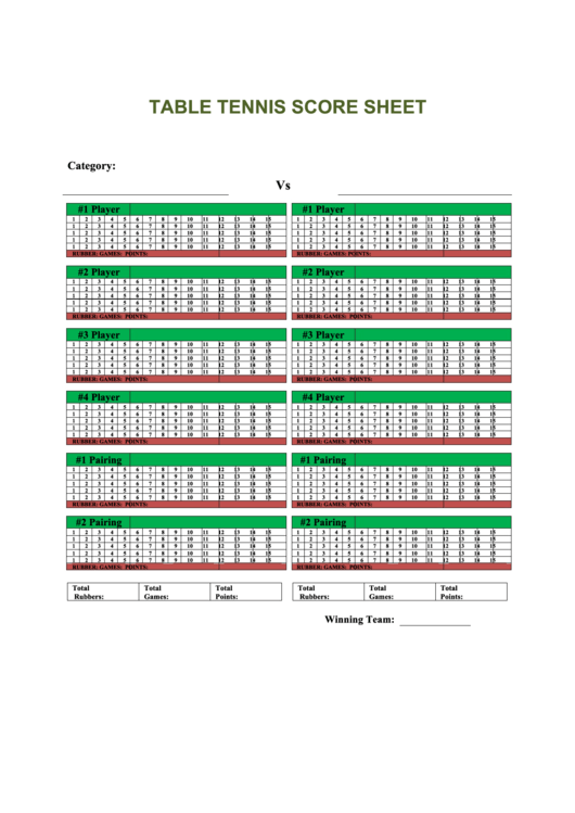 Table Tennis Score Sheet Printable Pdf Download