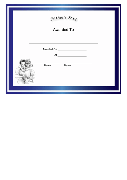 Fathers Day Holiday Certificate Printable pdf