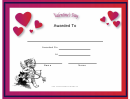 Valentines Day Holiday Certificate Template