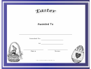 Easter Holiday Certificate Template