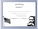 Martin Luther King Day Holiday Certificate