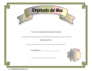 Empleado Del Mes Certificate (employee Of The Month)
