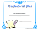 Empleado Del Mes Certificate (employee Of The Month)