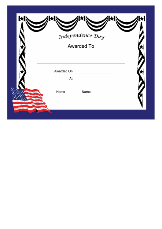 Independence Day Holiday Certificate Printable pdf