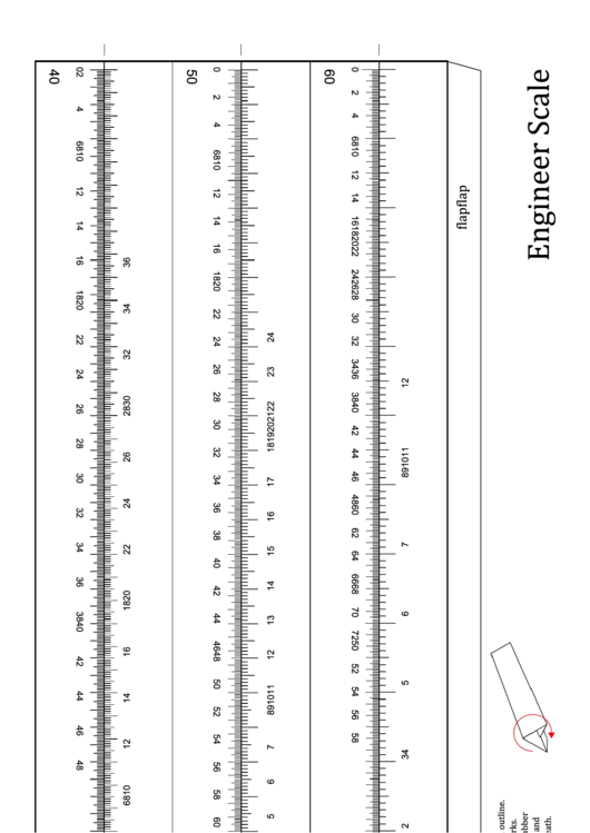 Engineer Scale 12-Inch Ruler Template Printable pdf