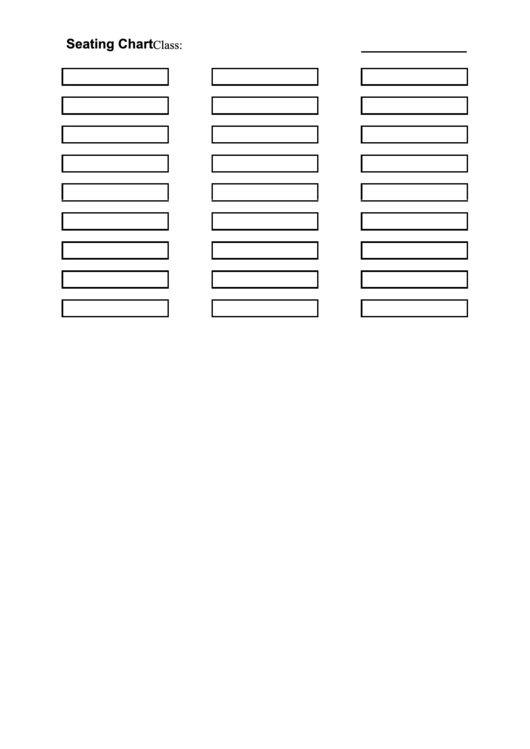 Seating Chart - Rows Printable pdf
