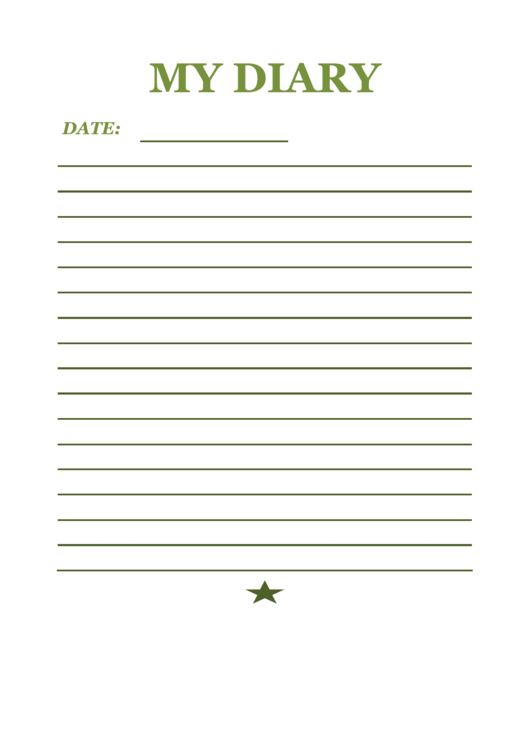 Kids Diary Page Printable pdf
