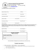 American Quarter Pony Association Transfer Report & Bill-of-sale