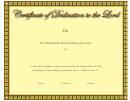 Certificate Of Dedication To The Lord
