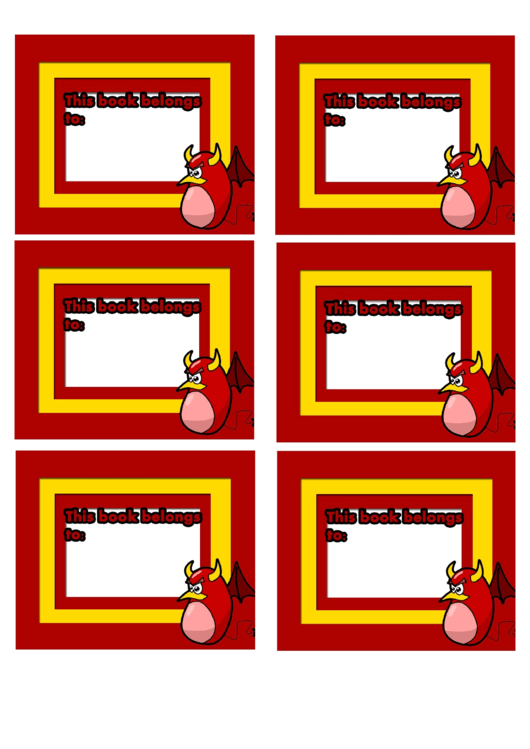 Book Belongs To Red Place Card Printable pdf