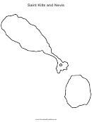 Saint Kitts And Nevis Outline Map