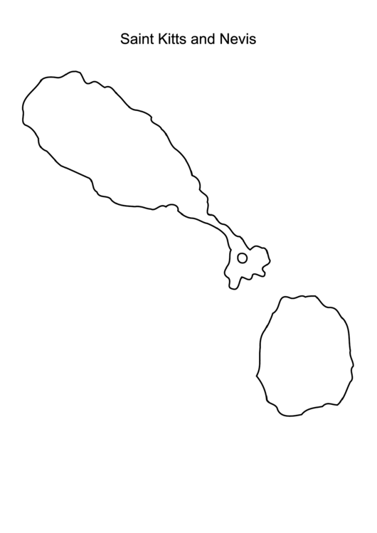 Saint Kitts And Nevis Outline Map Printable pdf