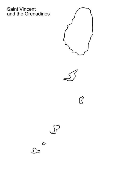 Saint Vincent And The Grenadines Map Template Printable pdf