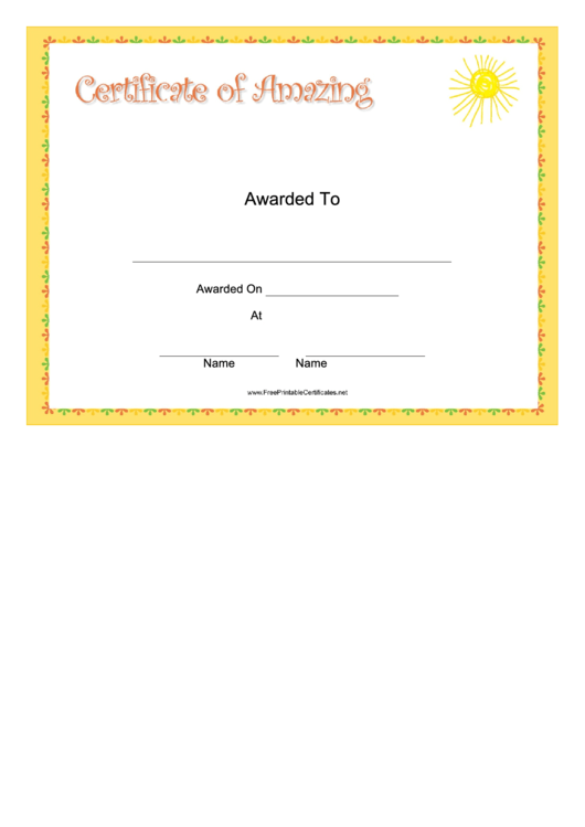 Amazing Certificate Printable pdf