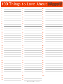 To Do List Template: 100 Things To Love About Myself - Red