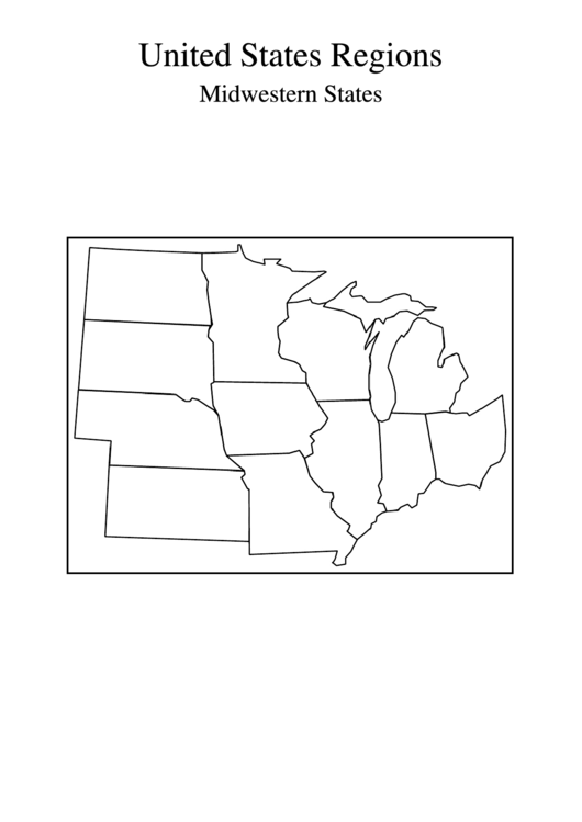 United States Regions Midwestern States Printable pdf
