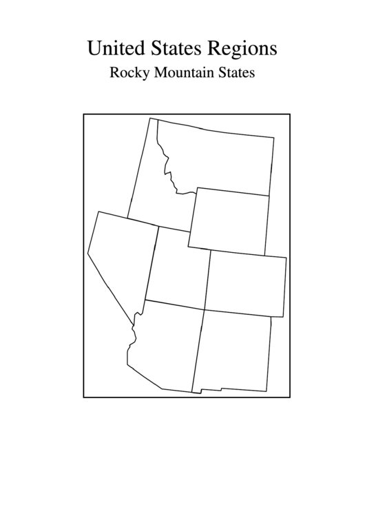 United States Regions Rocky Mountain States Printable pdf