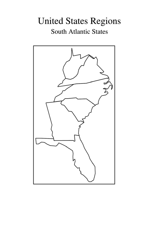 United States Regions South Atlantic States Printable pdf