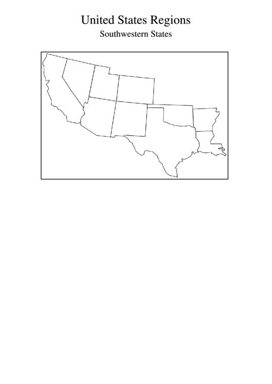 United States Regions Southwestern States Printable pdf