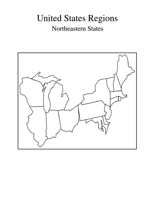 United States Regions Northeastern States Printable pdf
