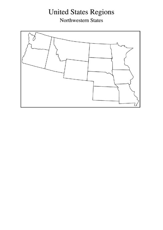 United States Regions Northwestern States Printable pdf
