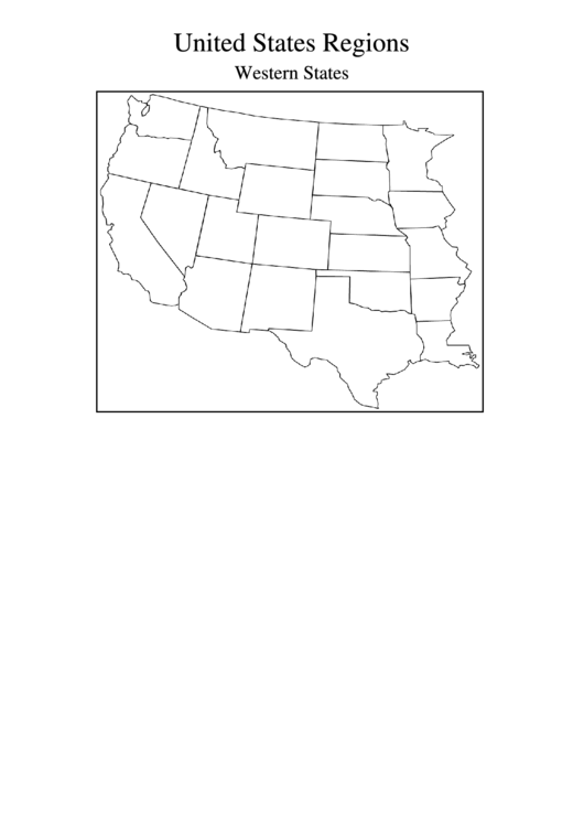 United States Regions Western States Printable pdf