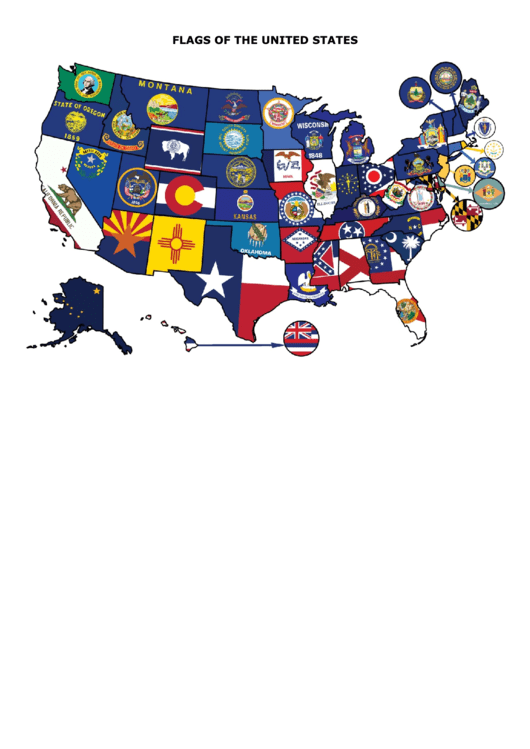 State Flag Map Printable pdf