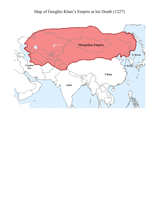 Genghis Khan Map Printable pdf