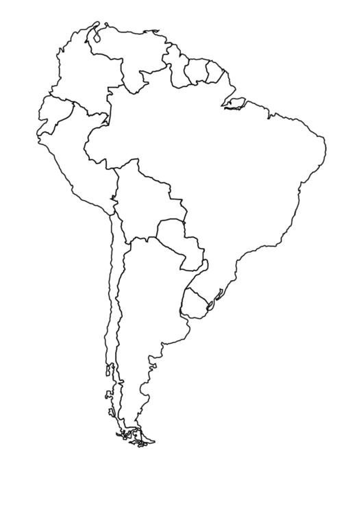 South America Map Template Printable pdf